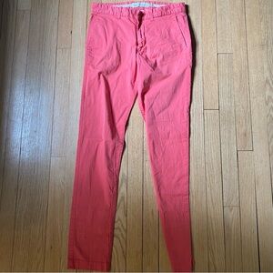 H&M Logg Label of Graded Goods Mens 30x30 Slim Coral Pink Chino Pants Summer EUC